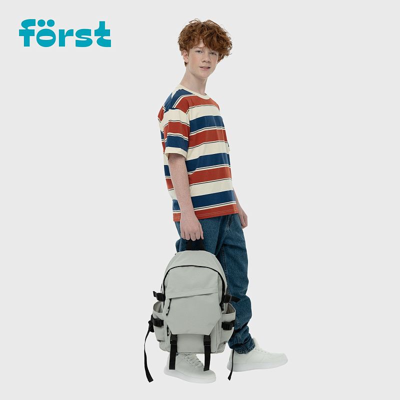 Рюкзак Först F-City "Gray Vibe" 43,5*28*16см, 1 отделение, 5 карманов, уплотненная спинка 