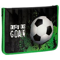 Папка для труда 1 отделение, А4, ArtSpace "Time to goal", 325*230*25мм, пластик, молния вокруг, откид. планка