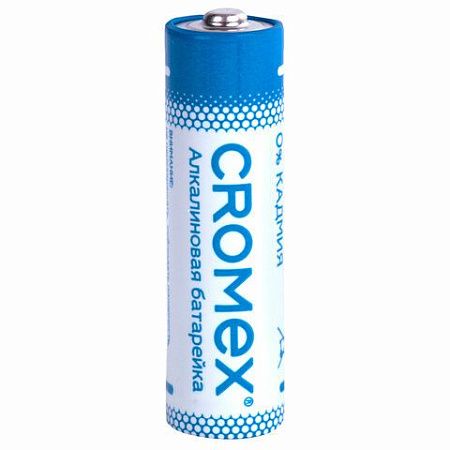 Батарейки алкалиновые "пальчиковые" КОМПЛЕКТ 2 шт., CROMEX Alkaline, АА (LR6,15А), блистер, 457128