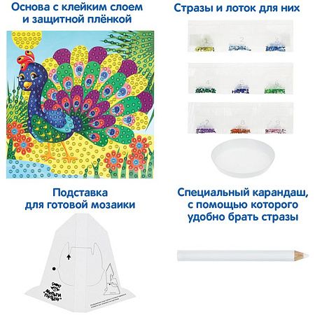 Мозаика из страз Мульти-Пульти "Павлин"