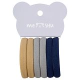 Резинки для волос MESHU "Essence", бежевые, серые, темно-синие, 6шт., европодвес