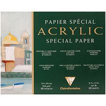 Бумага для акрила, 10л., 240*300мм Clairefontaine "Acrylic", 360г/м2, склейка по 4-м сторонам Бумага для акрила, 10л., 240*300мм Clairefontaine "Acrylic", 360г/м2, склейка по 4-м сторонам