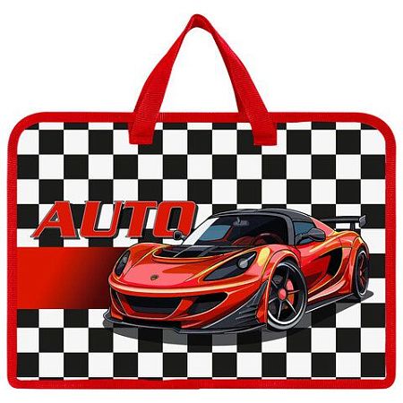 Папка на молнии с ручками ЮНЛАНДИЯ А4, 1 отделение, пластик, ширина 45 мм, Auto, 272150 