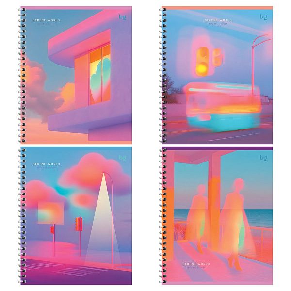 Тетрадь 96л., А5, клетка на гребне BG "Безумный мир", эконом