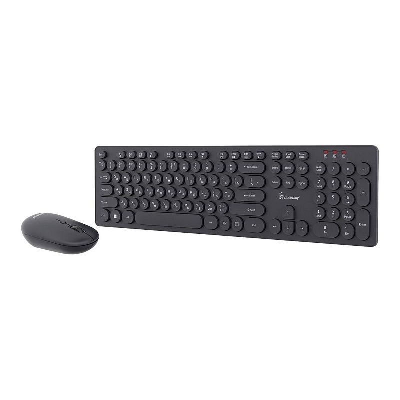 Комплект беспроводной клавиатура + мышь Smartbuy ONE 328327AG, USB, черный