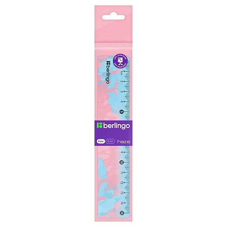 Линейка 15см Berlingo "Haze", пластиковая, ассорти, европодвес 