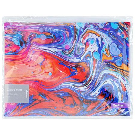 Папка-конверт на кнопке Berlingo "Color Storm" А4, 180мкм, с рисунком 