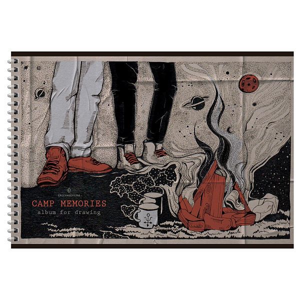 Альбом для рисования 32л., А4, на гребне Greenwich Line "Сamp memories", 160г/м2, матовая ламинация, перфорация на отрыв