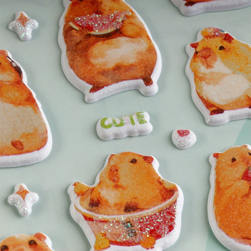 Наклейки объемные MESHU "Be Capy", 10*23см, с блестками, инд. уп., европодвес