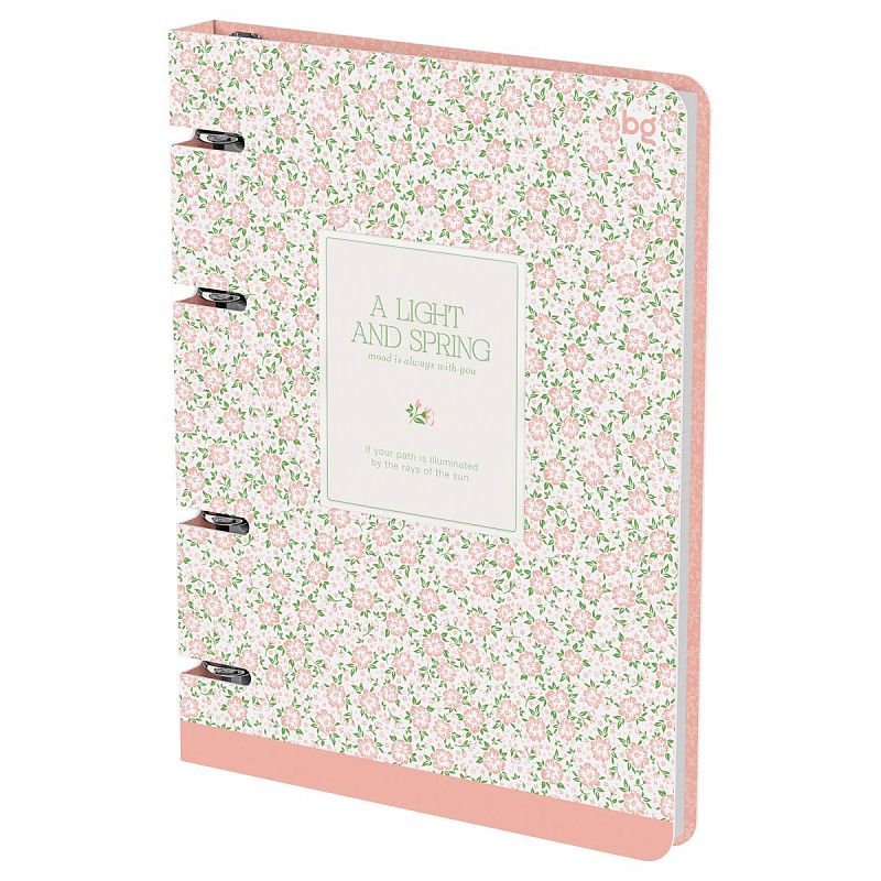 Тетрадь на кольцах А5, 120л., BG "Цветочный паттерн", картон, матовая ламинация, выб. лак