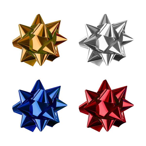 Набор бантов декоративных, MESHU, 24шт, 5см, звезда, ассорти