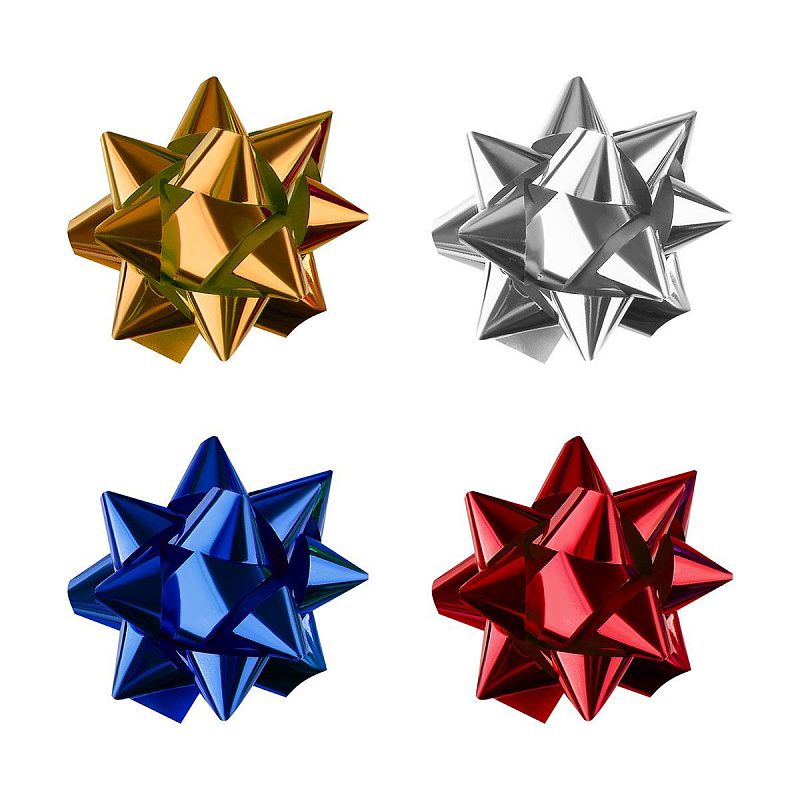 Набор бантов декоративных, MESHU, 24шт, 5см, звезда, ассорти