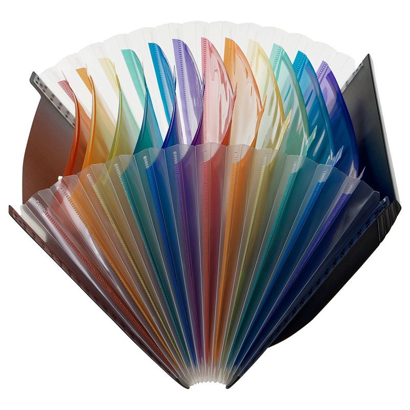 Папка-органайзер для хранения документов СТАММ А4, 13 отделений,  черный 