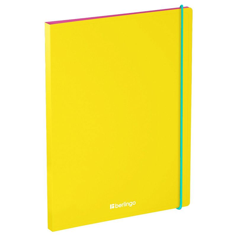 Папка с зажимом Berlingo "Raze" А4, 17мм, 600мкм, желтая, с внутр. карманом, софт-тач