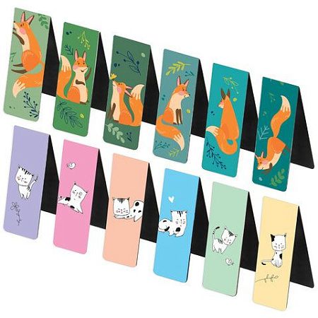 Закладки для книг МАГНИТНЫЕ, "ANIMALS", набор 30 шт., 60x20 мм, BRAUBERG, 113176 
