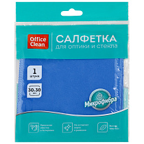 Салфетка для оптики и стекла OfficeClean "Стандарт" микрофибра, 30*30см, синяя