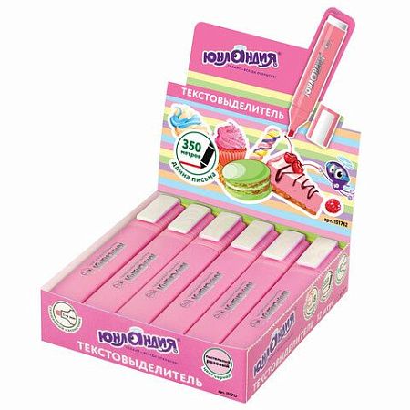 Текстовыделитель ЮНЛАНДИЯ "COLORSTAR PASTEL", ПАСТЕЛЬНЫЙ РОЗОВЫЙ, линия 1-4 мм, 151712 