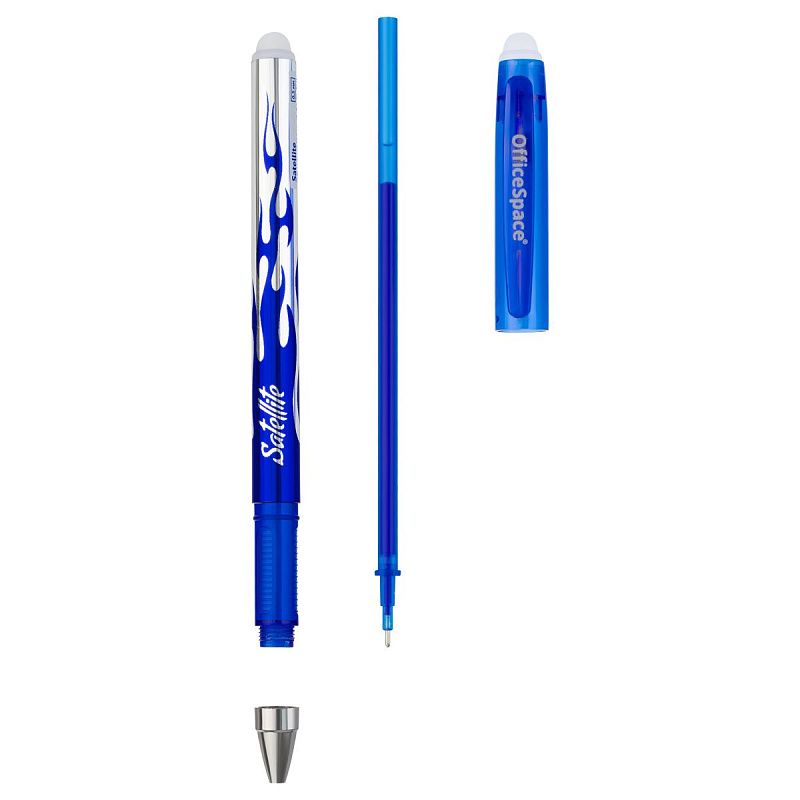 Ручка гелевая стираемая OfficeSpace "Satellite" синяя, 0,5мм 