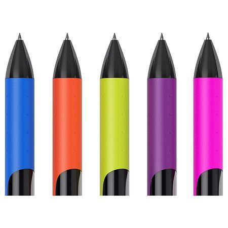 Ручка гелевая автоматическая Berlingo "Color Zone gel" черная, 0,5мм, грип 