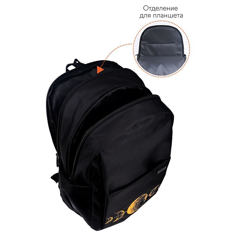 Рюкзак Först F-Spiritual "Moon phases" 40,5*29*15,5см, 2 отделения, 5 карманов, уплотненная спинка 