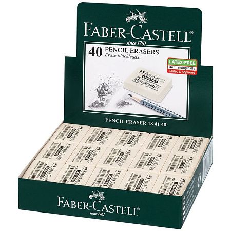 Ластик Faber-Castell "Latex-Free", прямоугольный, синтетический каучук, 37*25*7мм 
