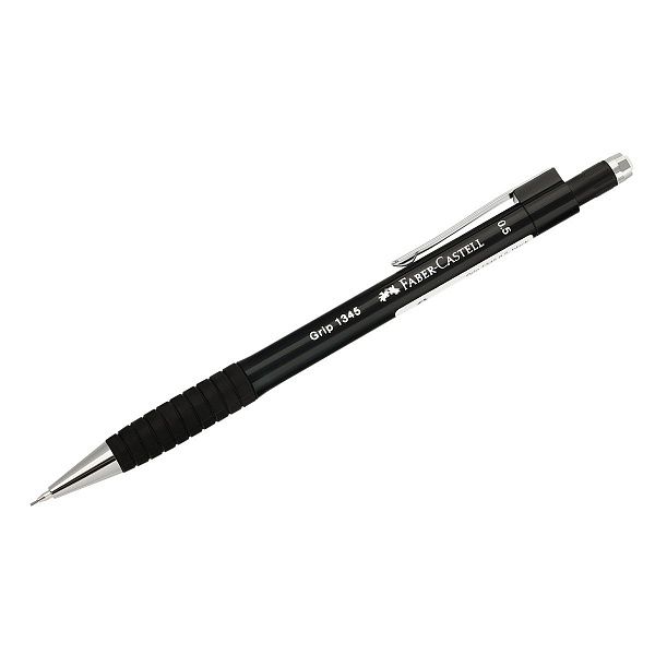 Карандаш механический Faber-Castell "Grip 1345" 0,5мм, B, грип, с ласт., автоподача грифеля, черный