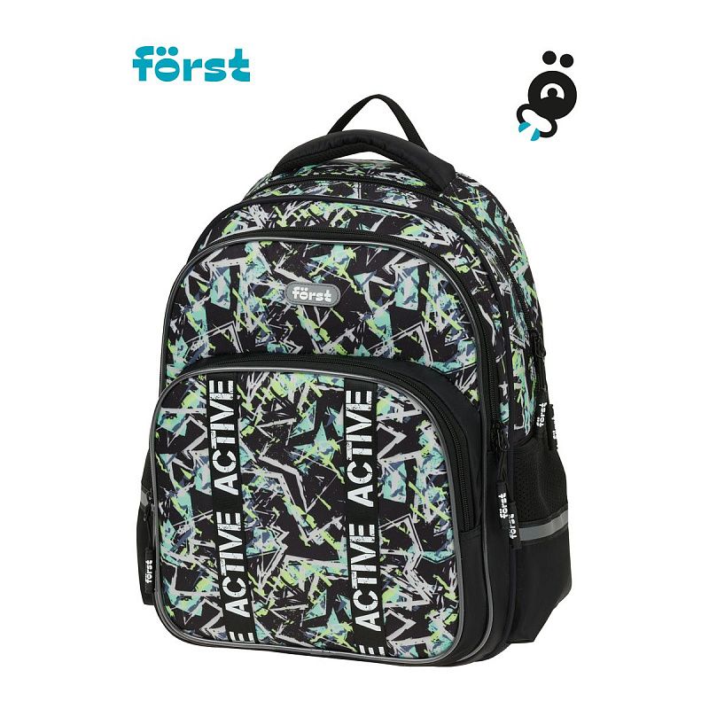 Рюкзак Först F-COMFY "Abstract" 38*29*15см, 2 отделения, 3 кармана, эргономичная спинка 