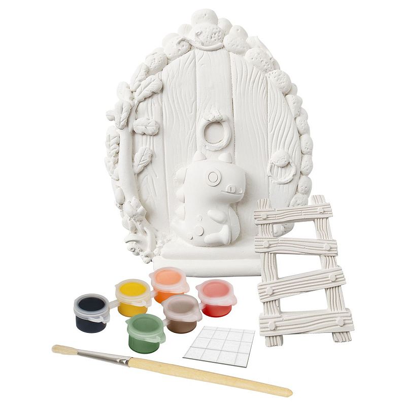 Набор для росписи из гипса ТРИ СОВЫ "В гостях у Динозаврика", с красками и кистью, картонная коробка