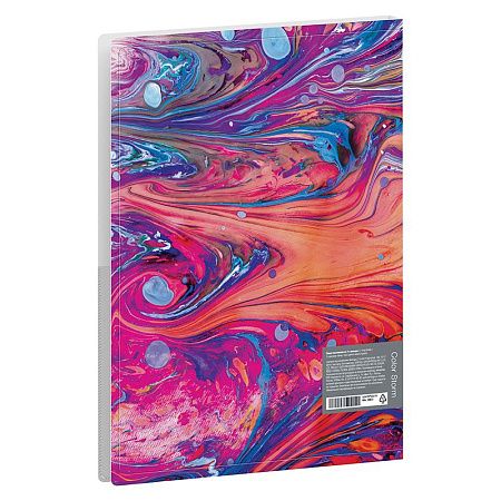 Папка на 2 кольцах Berlingo "Color Storm", 24мм, 600мкм, D-кольца, с внутр. карманом, с рисунком 