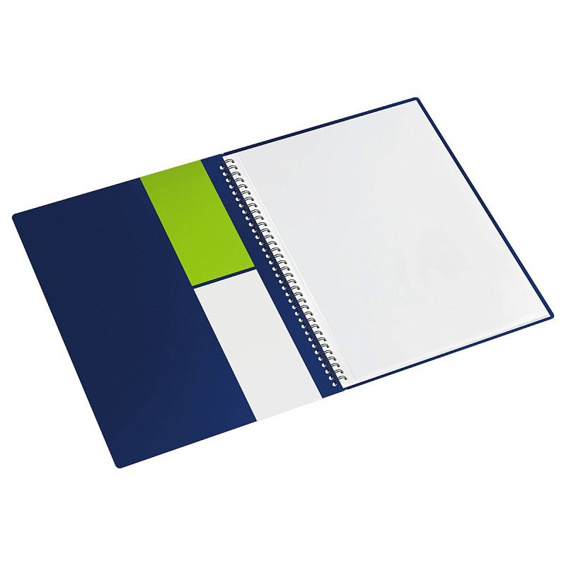 Папка с 40 вкладышами на гребне СТАММ "Диагональ" А4, 21мм, 700мкм, пластик, сапфир 