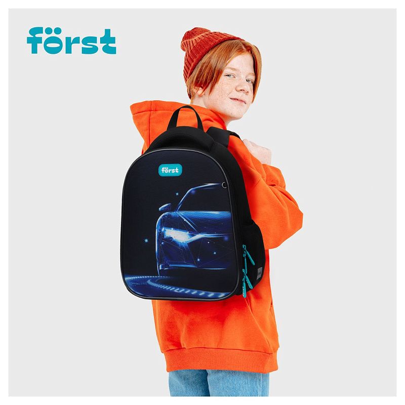 Ранец Först F-Top облегченный "Automotive" 36*28*15см, 2 отделения, 2 кармана, анатомическая спинка 