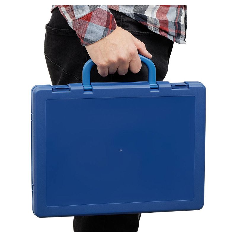 Портфель-кейс 1 отделение СТАММ, А4, 275*375*57мм, на защелках, синий 