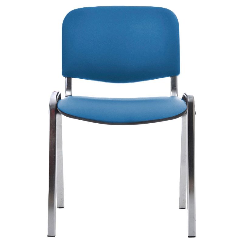 Стул Фабрикант "Изо" DO, №730, CH, каркас хром, обивка кожзам васильковый