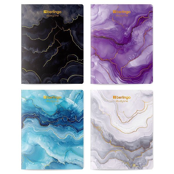 Тетрадь 48л., A5, клетка Berlingo "Golden Shade", 80г/м2, софт-тач, ассорти