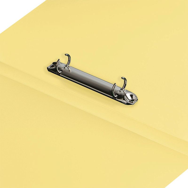 Папка на 2 кольцах СТАММ А4, 25мм, 500мкм, пластик, пастель, желтая 