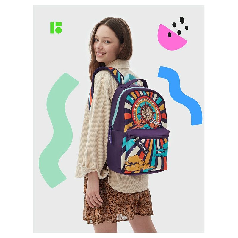 Рюкзак Berlingo "Groovy" 41*28*16см, 1 отделение, 3 кармана, уплотненная спинка 