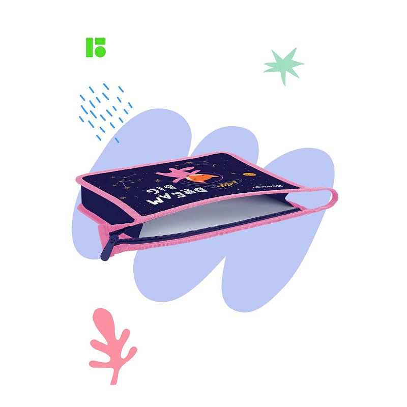 Папка для тетрадей 1 отделение, А5 Berlingo "Fox Dreamer", 240*205*40мм, пластик, на молнии 