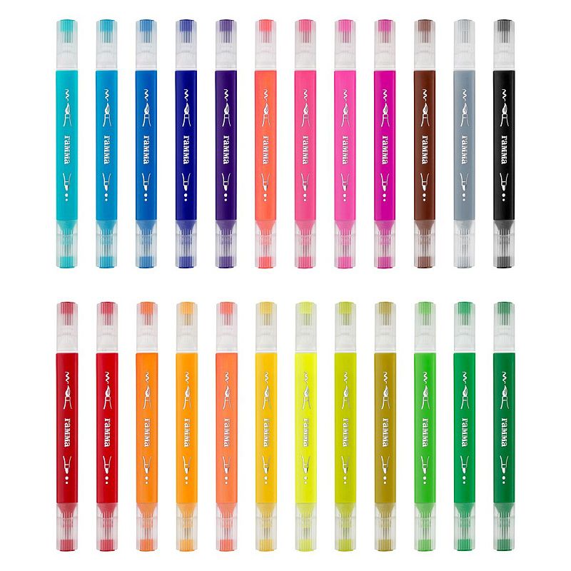 Фломастеры двусторонние Гамма "Классические", 24цв., суперсмываемые, пластик.бокс, т/у