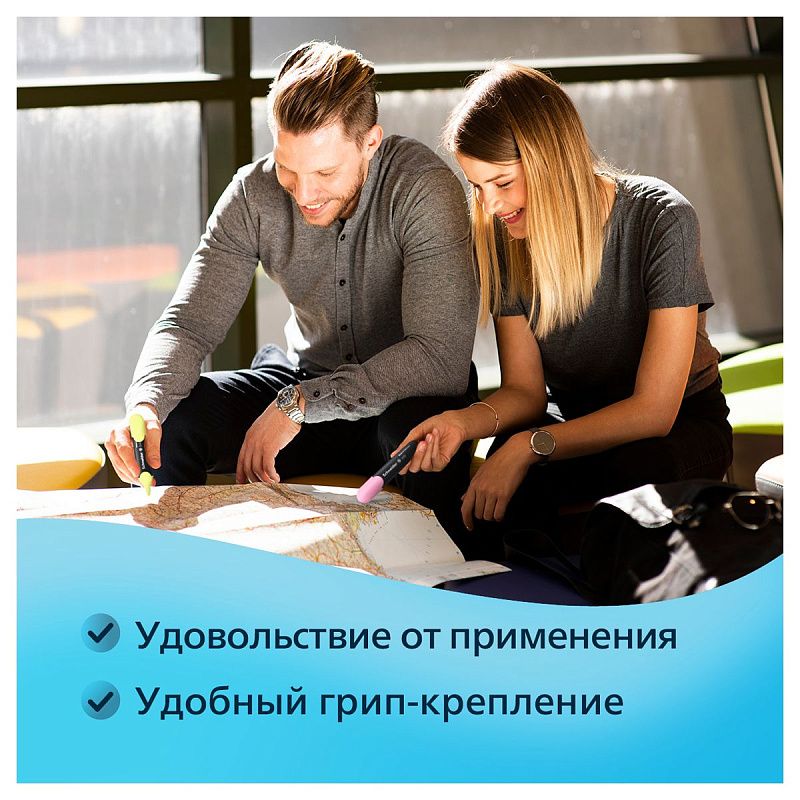 Набор текстовыделителей Schneider "Job" 06цв., пастельные ассорти, 1-5мм, прозрачный чехол 