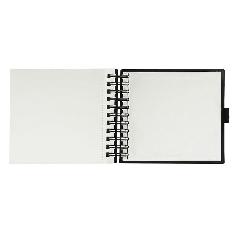 Скетчбук 100л., 150*150 Гамма "Студия", на спирали, черный, твердая обложка, на резинке, слоновая кость, 110г/м2