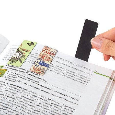 Закладки для книг МАГНИТНЫЕ, "MIX 2", набор 30 шт., 60x20 мм, BRAUBERG, 113178 