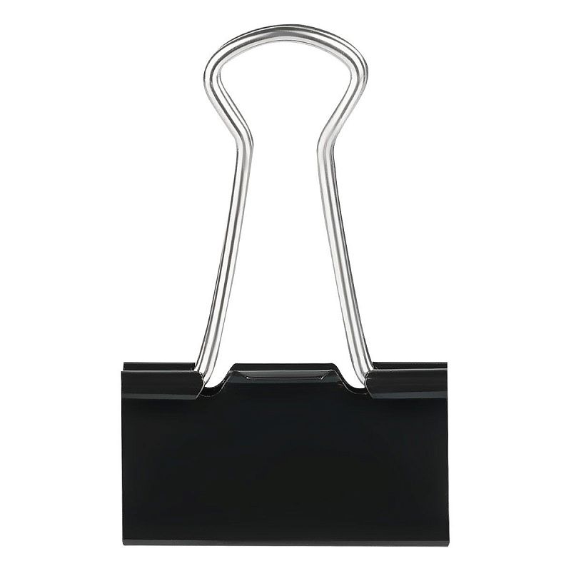 Зажимы для бумаг 32мм, OfficeSpace, 12шт., черные, картонная коробка