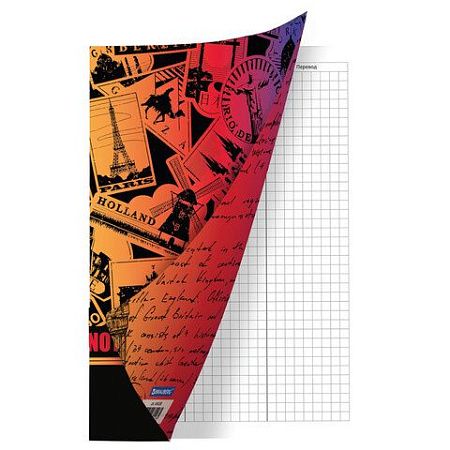 Тетрадь-словарь для записи английских слов, А5, 60 л., КОЖЗАМ, сшивка, клетка, "World", BRAUBERG, 404038