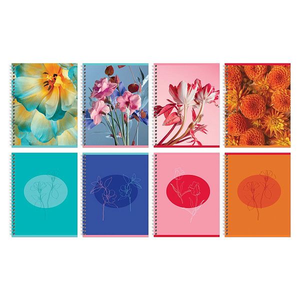 Тетрадь 80л., А5, клетка на гребне BG "Perfect flower", двойная обложка