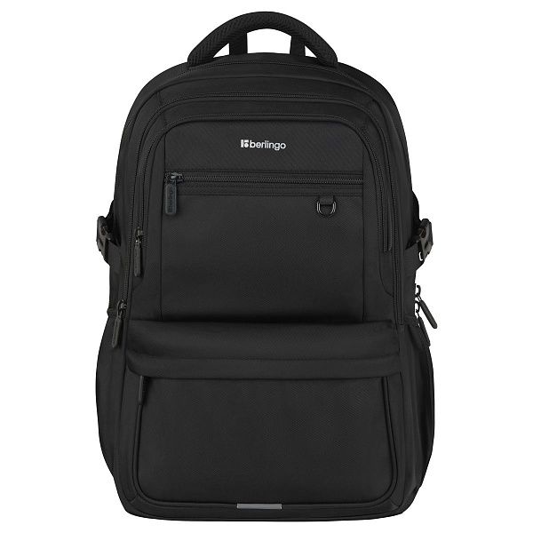 Рюкзак Berlingo City "Deep black" 45*31*14см, 2 отделения, 5 карманов, отделение для ноутбука, эргономичная спинка