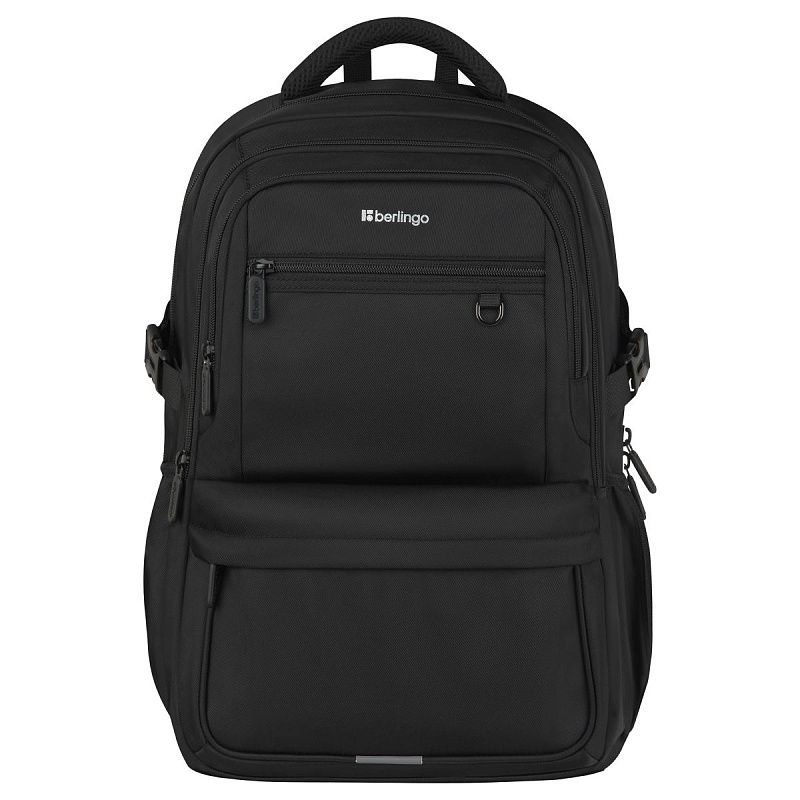 Рюкзак Berlingo City "Deep black" 45*31*14см, 2 отделения, 5 карманов, отделение для ноутбука, эргономичная спинка