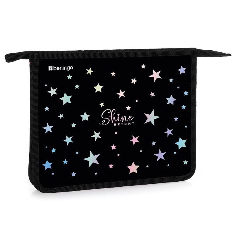 Папка для тетрадей 1 отделение, А5 Berlingo "Shine", 240*205*40мм, пластик, на молнии