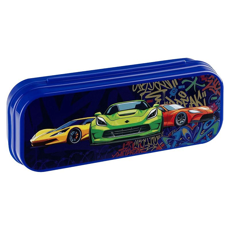 Пенал-футляр, 215*90*43 СТАММ "Машинки", темно-синий 
