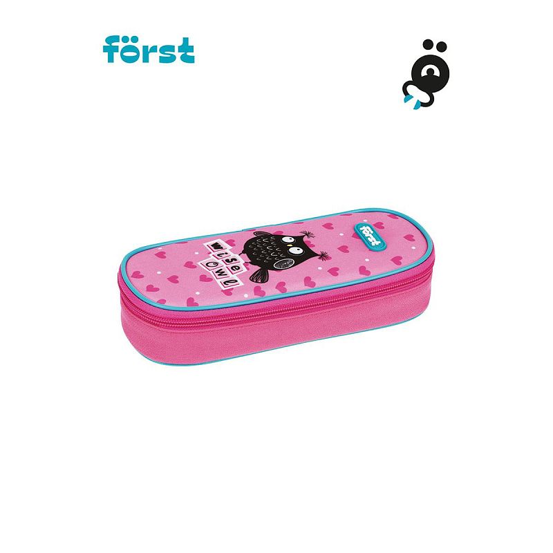 Пенал корпусный 1 отделение, 220*90*45 Först "Black owl", полиэстер 