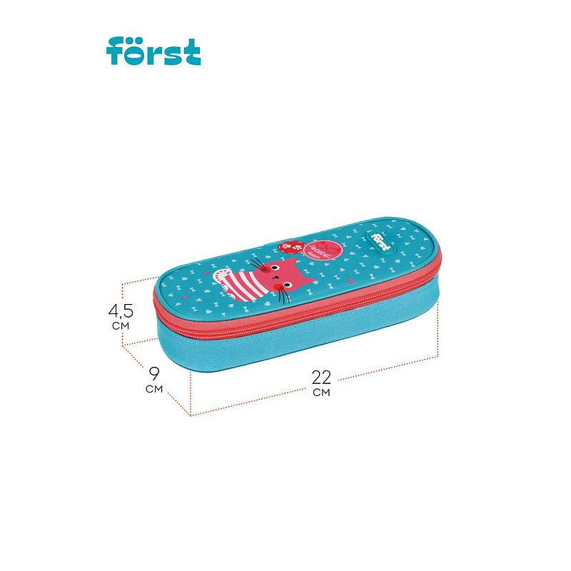 Пенал корпусный 1 отделение, 220*90*45 Först "Orange cat", полиэстер 